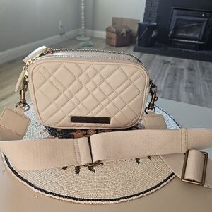Kurt Geiger Cream Quilted Crossbody Bag